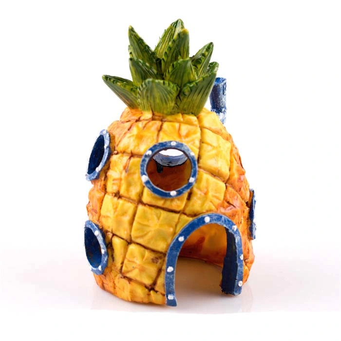 Penn Plax Squarepants Pineapple House with Swim Holes Aquatic Ornament