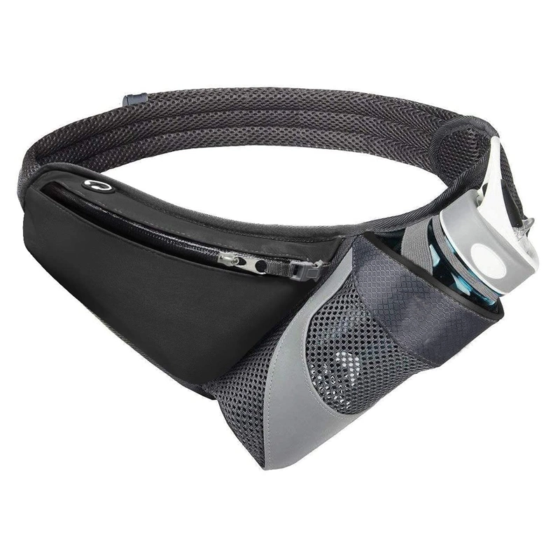 Ceinture de course à pied avec support pour bouteille d'eau Sac banane taille pour hommes femmes