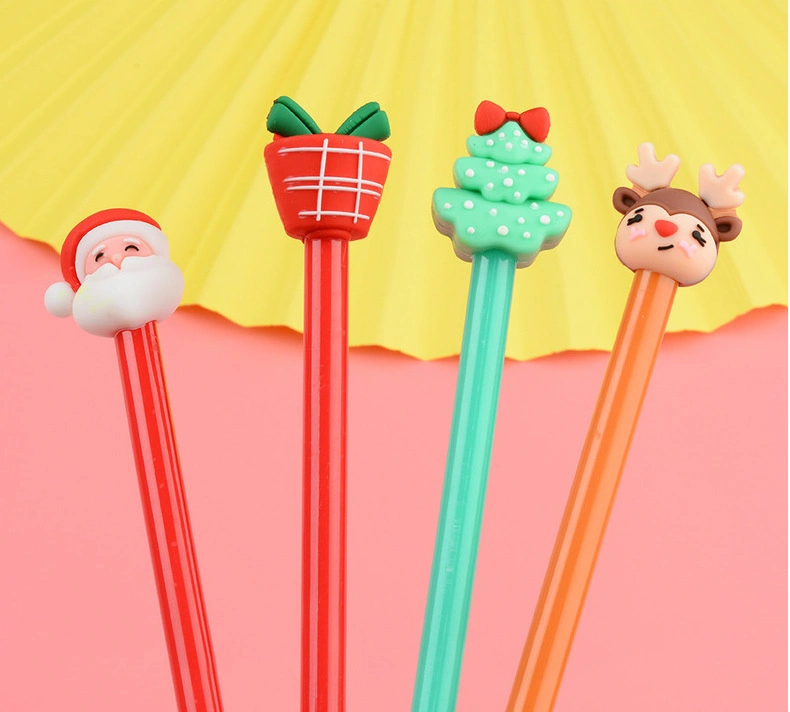 Cartoon Neutral Pen Christmas Deer Creativeelementary School Students Study Office Supplies Christmas Children&prime; S Gifts Christmas Water Pen