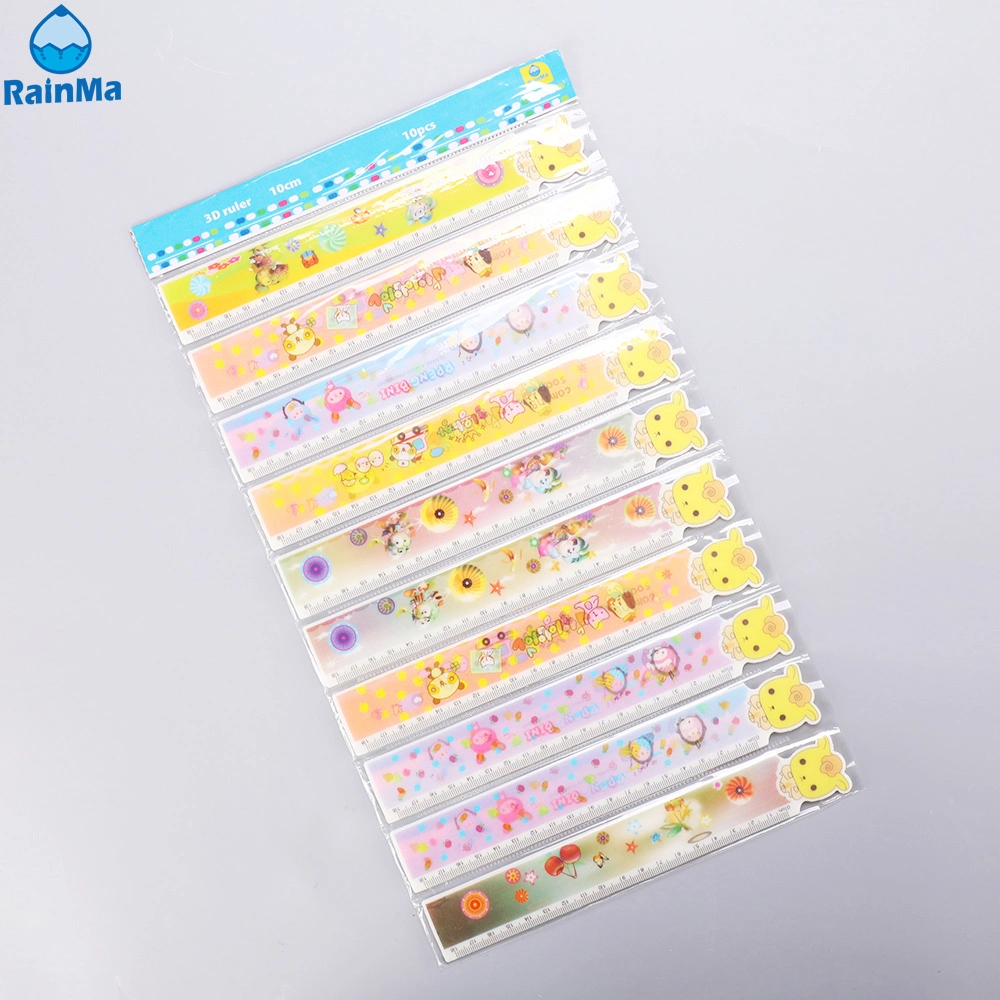 3D Cartoon Color Plastic Ruler for Kids/Back to School Stationery Rulers