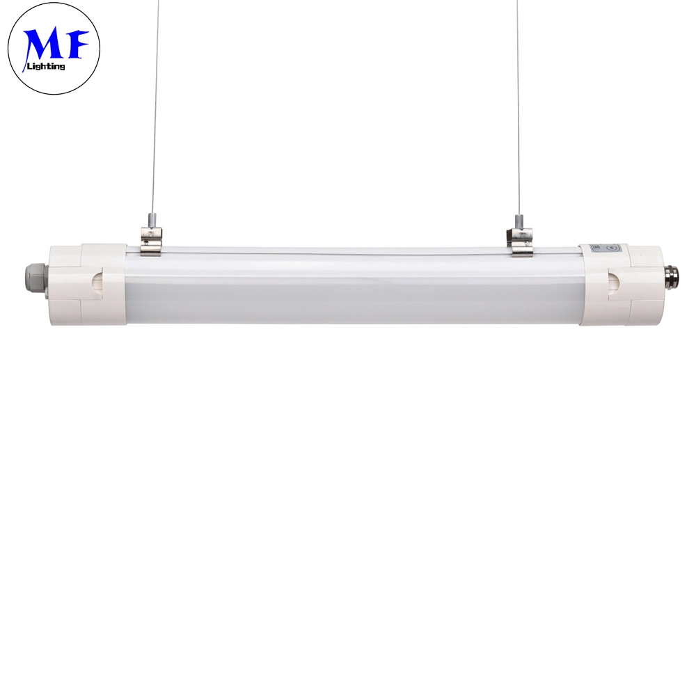 La luz de listones de LED 25W 40W 60W LED Emergencia Triproof Batten Luminaria 220-240 V el falso techo montado a prueba de intemperie vinculables Vapor LED Luz apretado