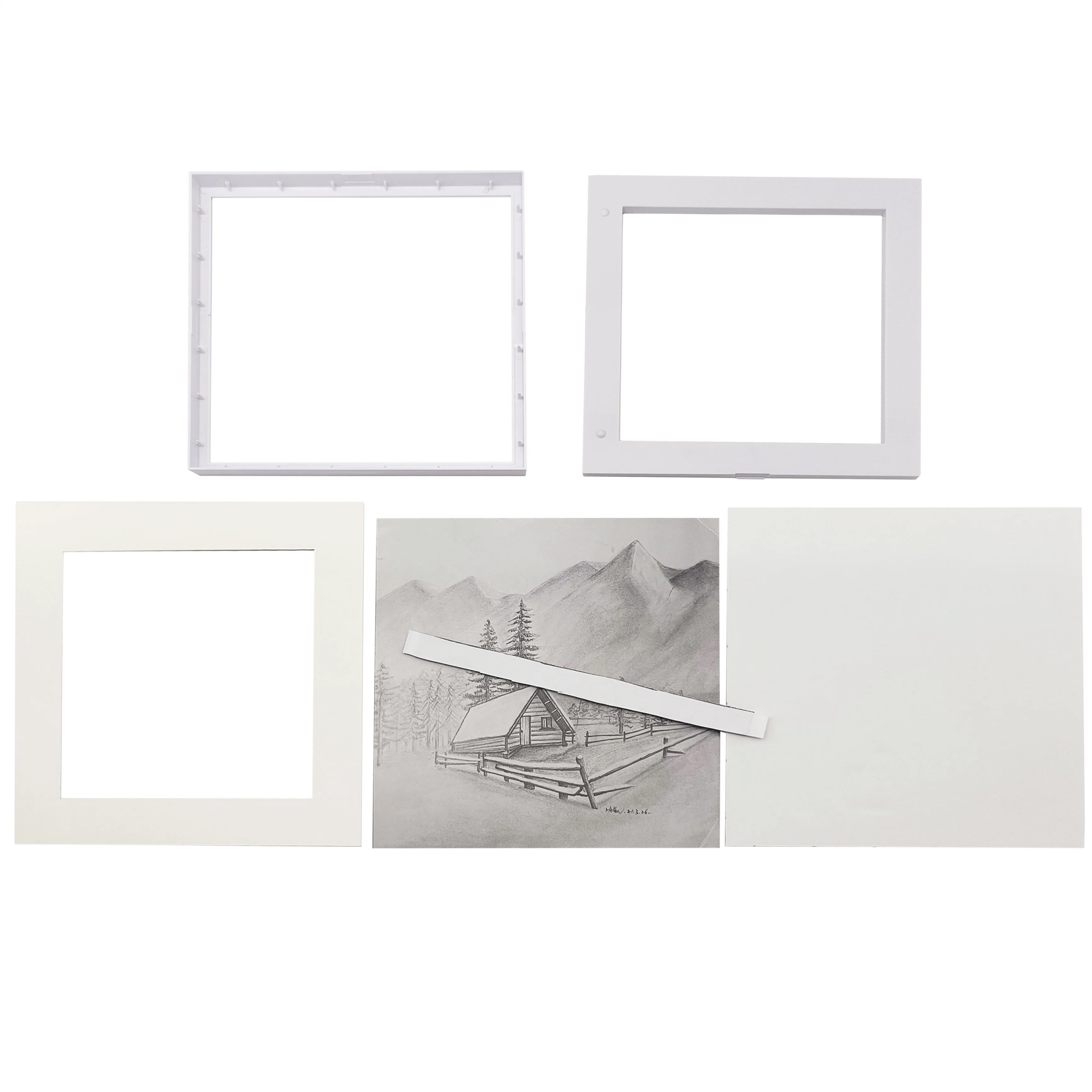 8X8 Picture Frames Black, Matted to 8 X 8 Cadre Photo with Mat for Wall Floating or Tabletop