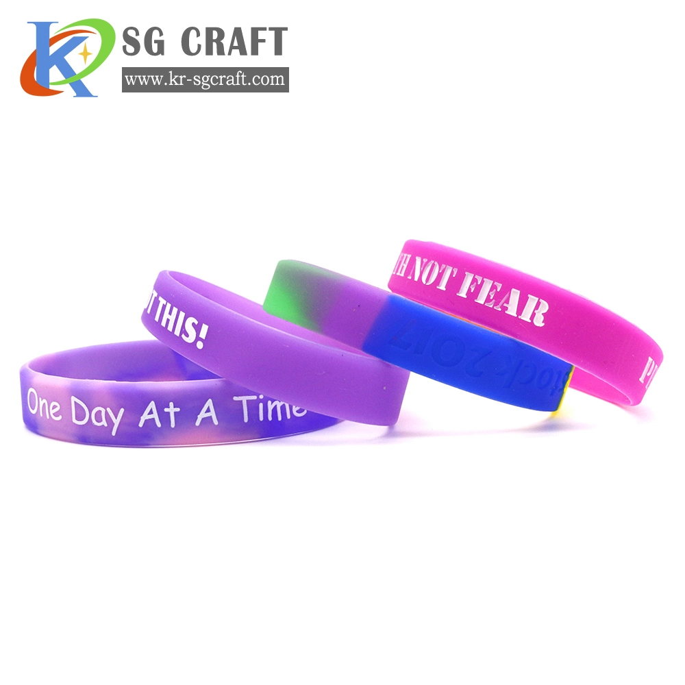 Bracelet en caoutchouc de silicone personnalisé Bracelet Bague en caoutchouc de silicone bande Sports Bracelet Bracelet en silicone