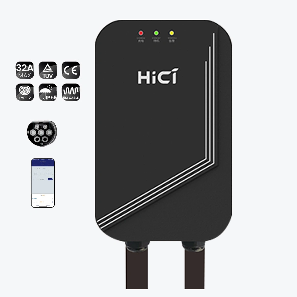 Home Commercial Use Type 2 7kw Wallbox AC EV Charging Charger Station