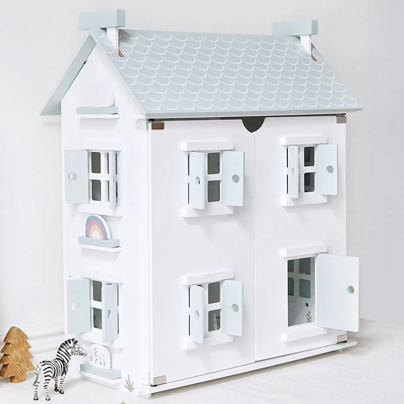 Wooden Doll House الأطفال لعب لعب دور الأطفال لعب لعبة