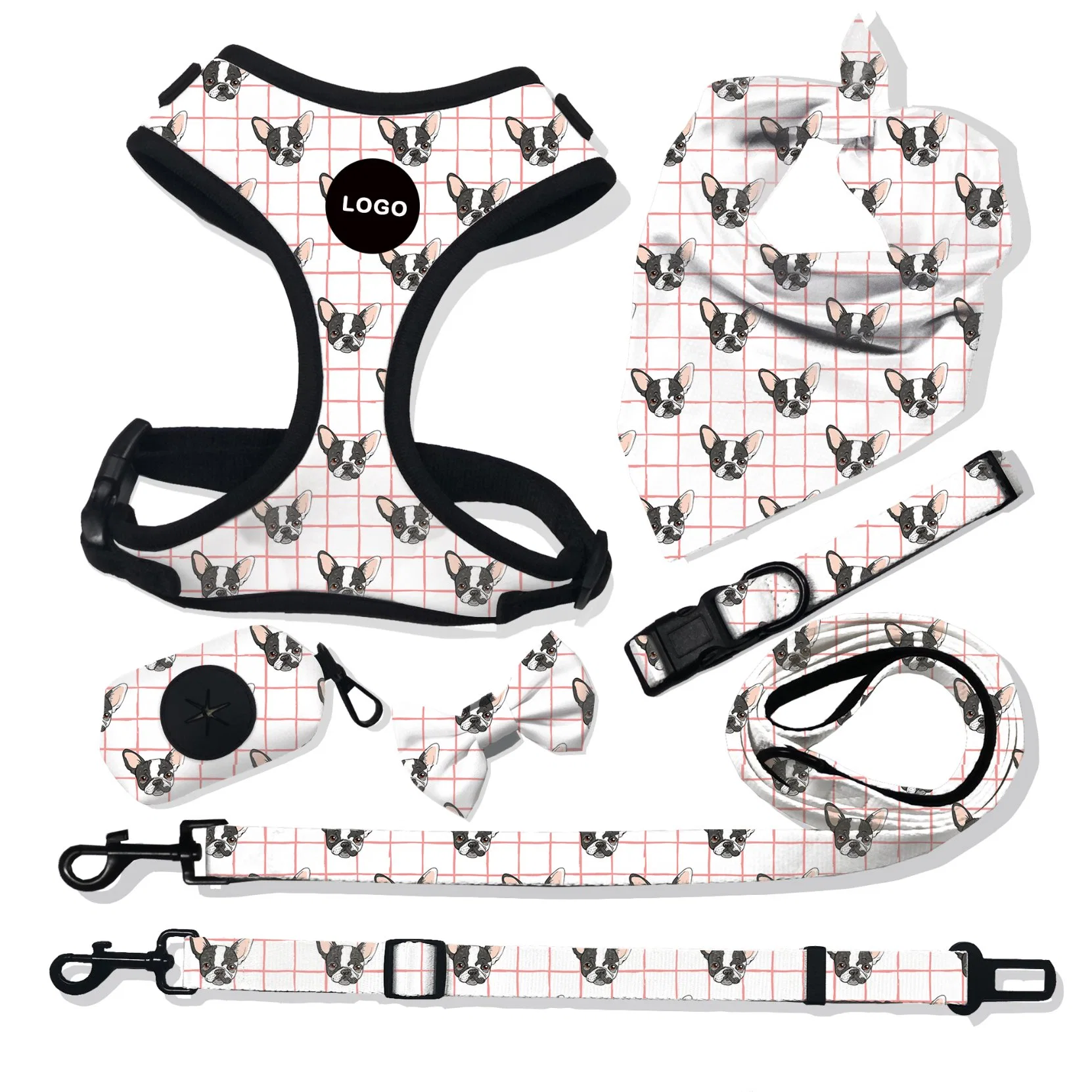 Polyester Dog Harness Set OEM Custom Dog Accessories/Pet Toy/Pet Accessory