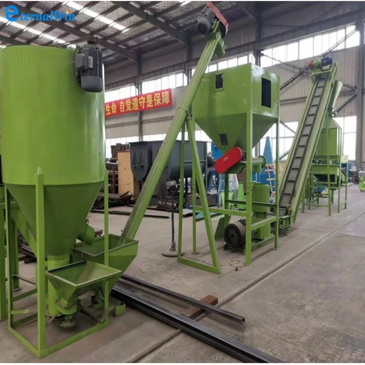 Poultry Feed Production Line 1 Ton Cattle Feed Plant Animal Feed Pellet Making Line Feed Pellet Plant