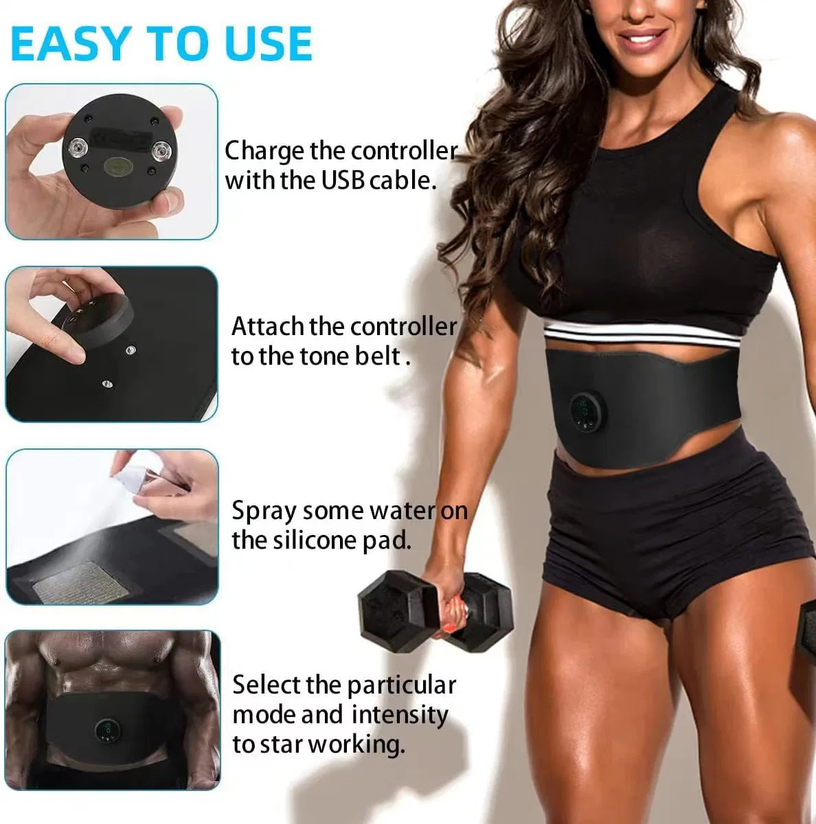 Home Use EMS Ab Stimulator Abdominal Massager for Body Shaping