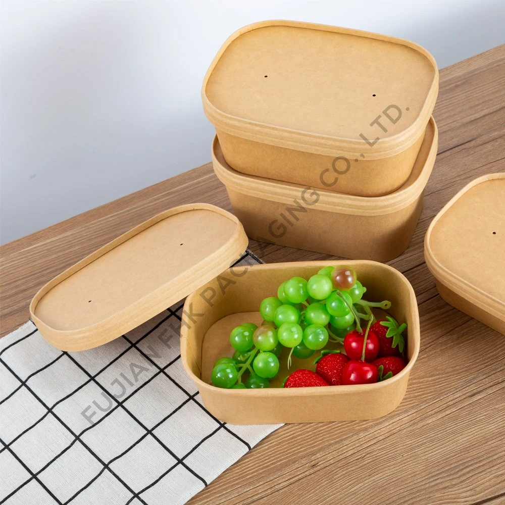 Eco Friendly Rectangle Kraft Paper Bowl