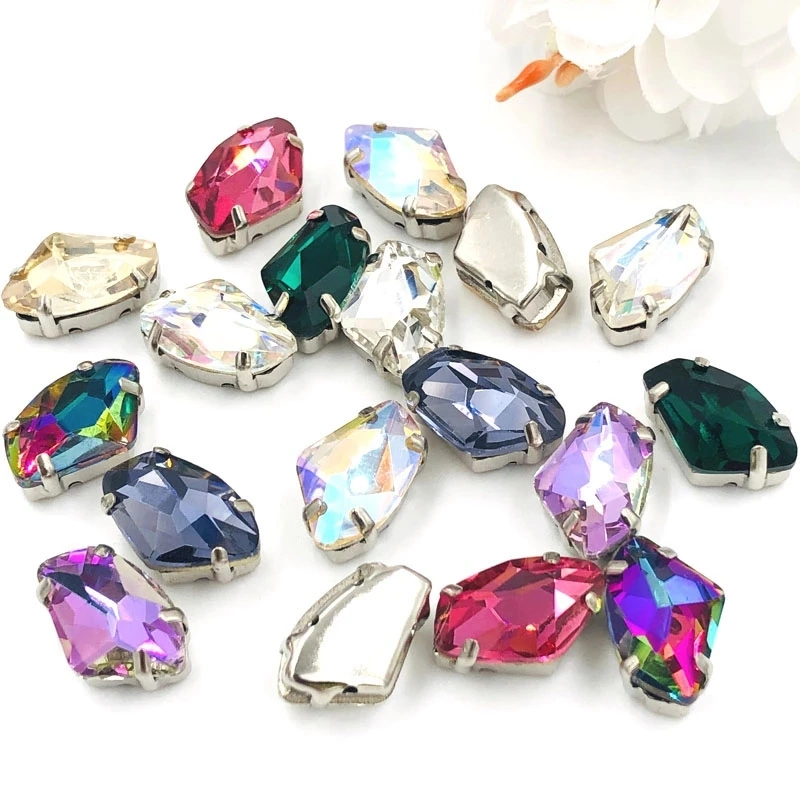 High quality/High cost performance  Aaaa Glass Crystal Sew on Rhinestones Rainbow Color Strass Loose Rhinestones for DIY Clothing Accessories