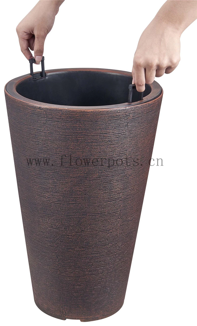 Tall Round Plastic Flower Pot Home Plant Pot (KD9951-KD9954)