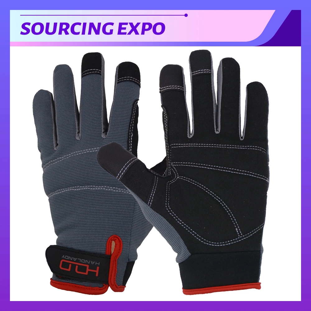 CE En388 Microfiber Foam Padded Palm Touch Screen Custom Mechanic Construction Protection Hand Safety Work Gloves