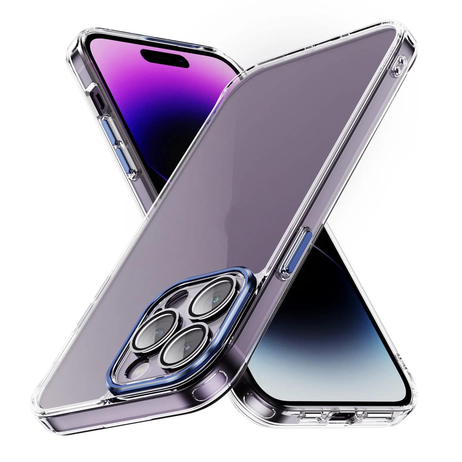 Neue Ankunft Transparent PC Phone Case Luxus Glas Kamera Schutz Stoßfeste Tasche für iPhone 15 pro Max 11 12 13 14 pro Max