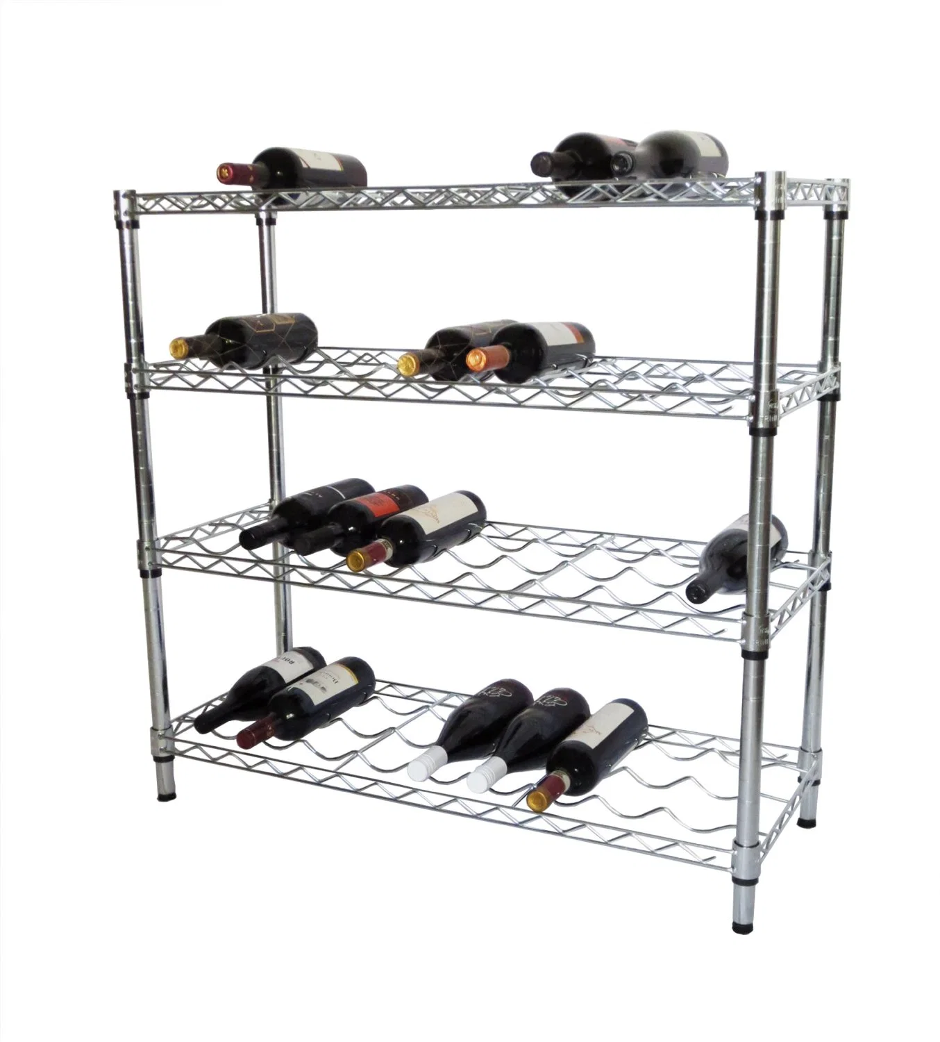 Adjustable DIY 6 Tiers Metal Liquor Bottle Display Rack Shelf Manufacturer