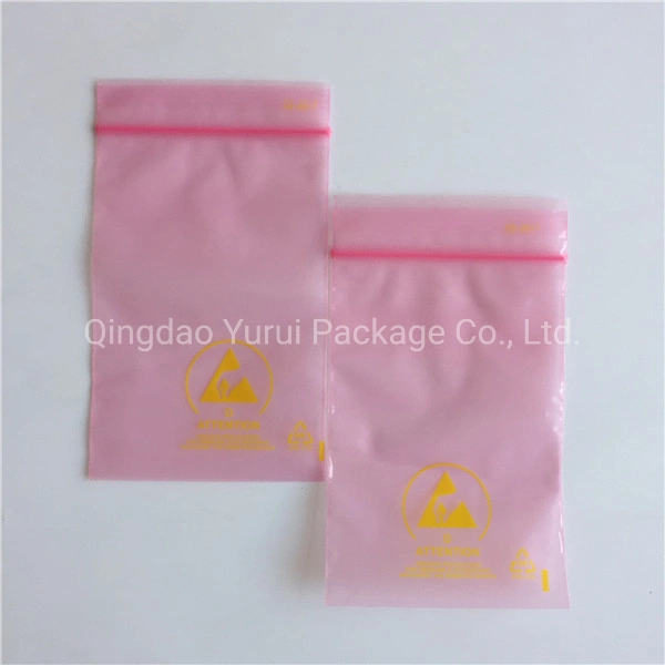 Custom Printed Flat Open Zip Lock Antistatic LDPE Static Shielding Plastic ESD PE Bags