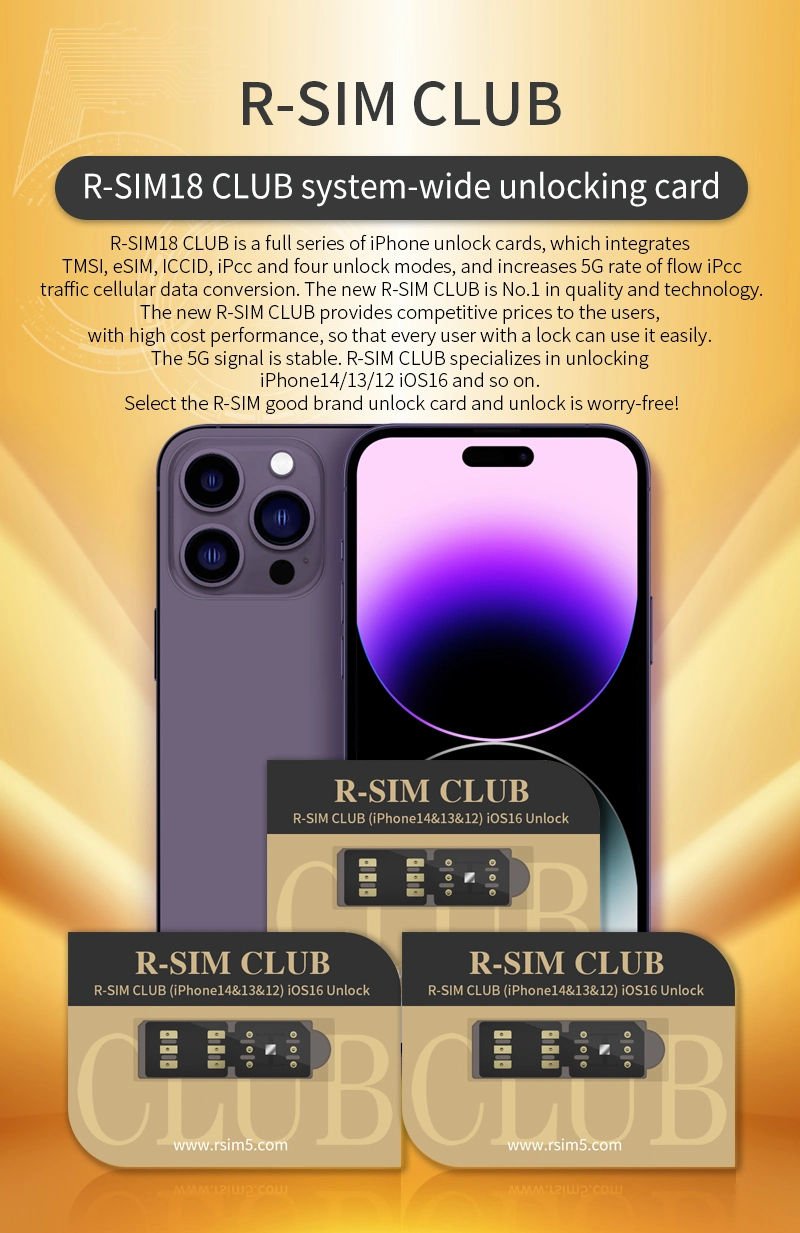 R-SIM18 Club Mobile Unlock SIM Card for IP 14/13/12 Ios16