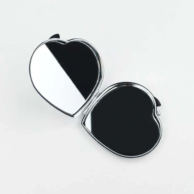 Sublimation Blank Heart Shape Compact Makeup Mirror for Heat Transfer Pritnting