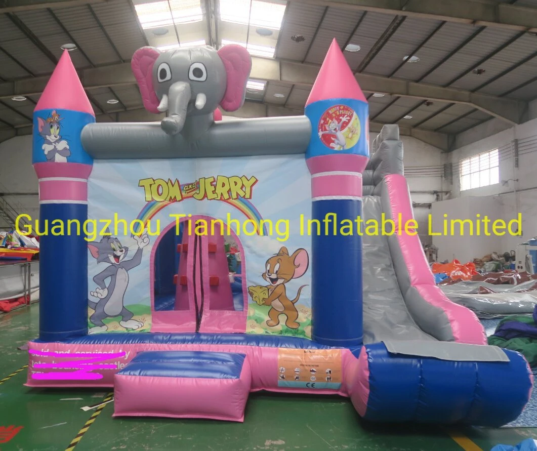 5X4m New Design Kids Inflatable Elephant Jumping Castle with Slide for Sale