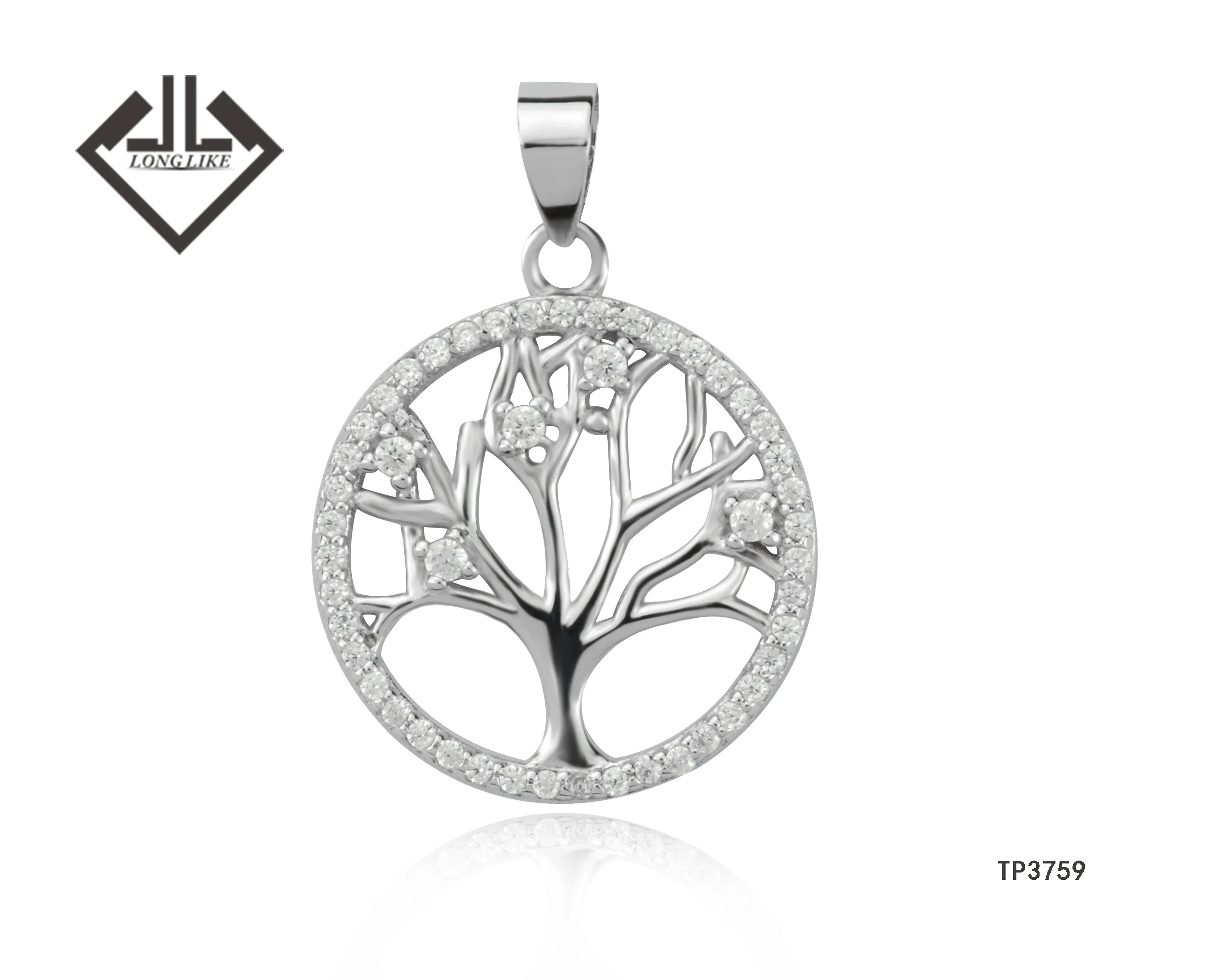 925 Sterling Joyería Plata Hollow Coco árbol colgante Joyería para Mujeres