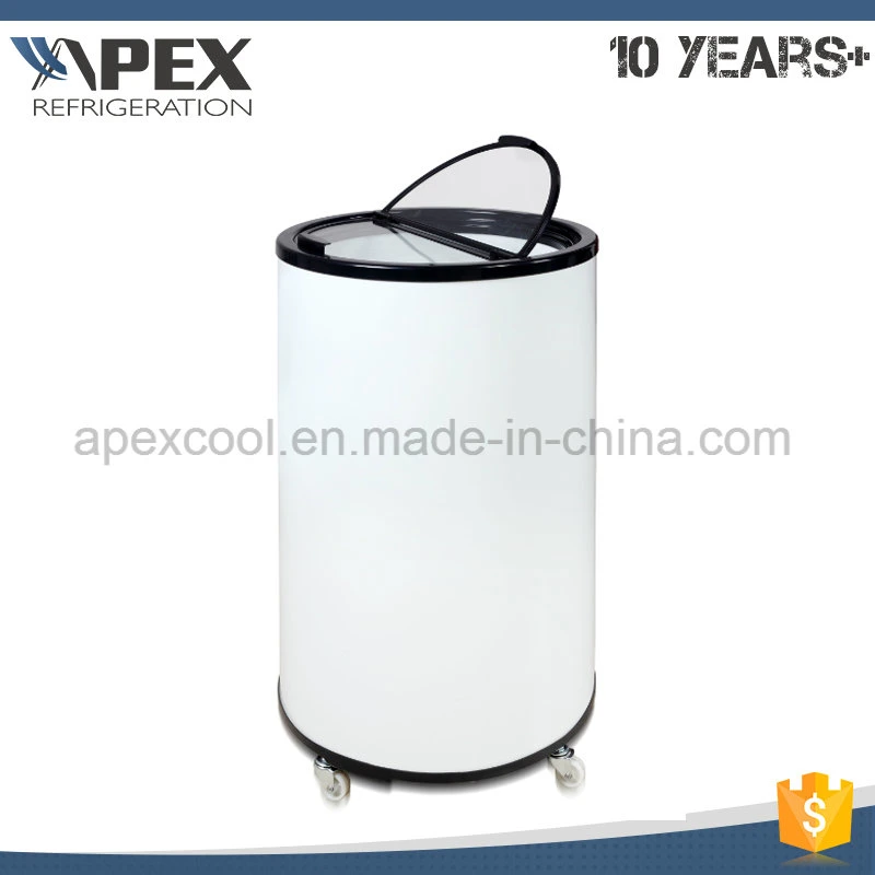 Round Barrel Cooler/40L Commercial Electric Beverage Party Cooler/Outdoor Portable Can Fridge