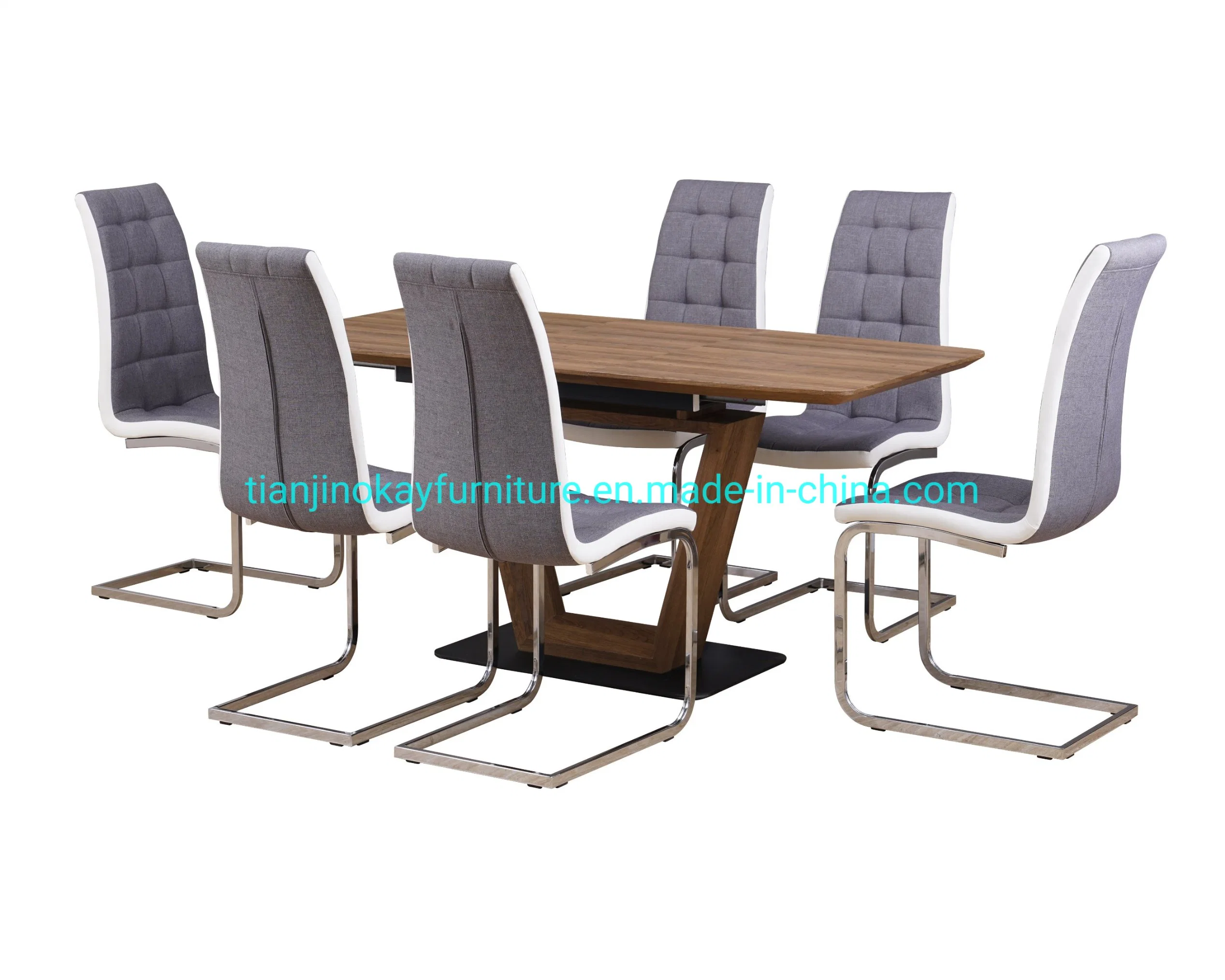 Hot Sale Wooden Dining Furniture Extendable Dining Table and Chair Set