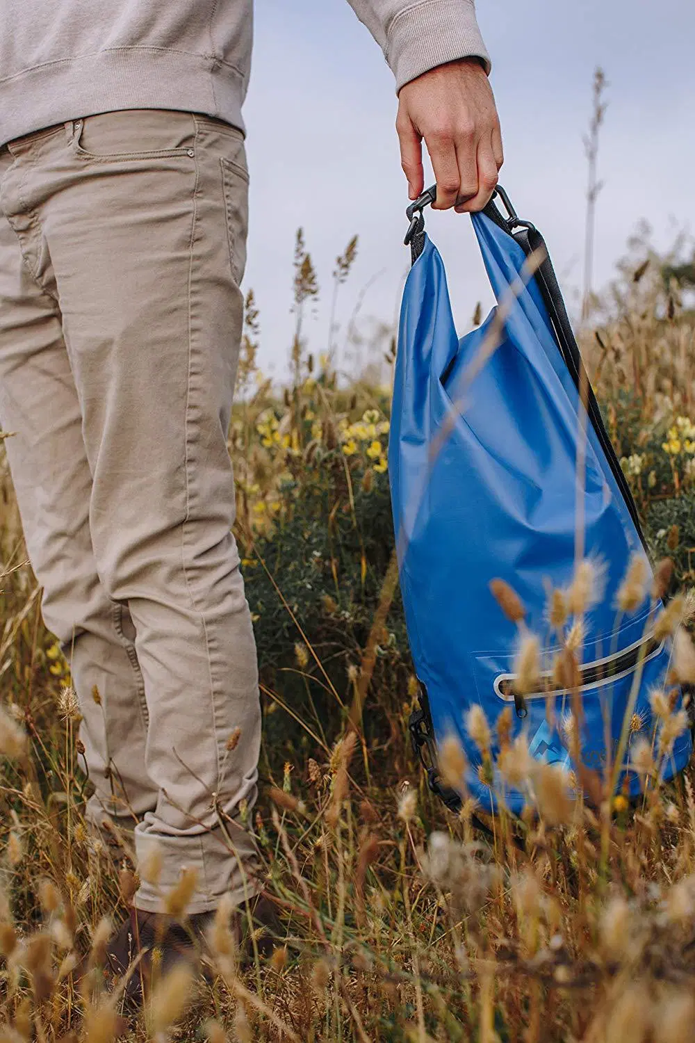 Seco resistente al agua para las mujeres de la bolsa de los hombres, rollo de 20l comienzo de la bolsa de almacenamiento en seco y ligero mochila con bolsillo de cremallera de teléfono,