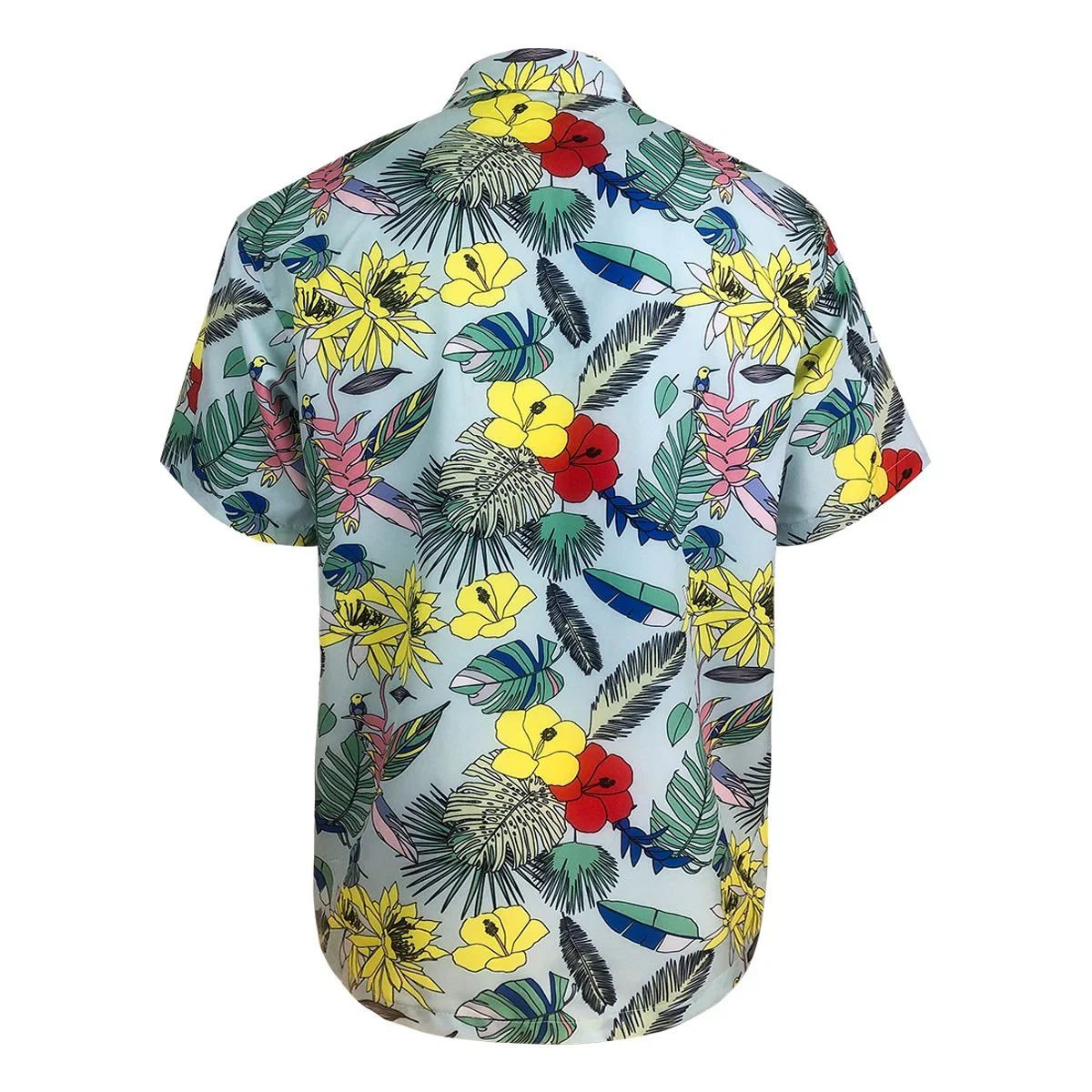 Men&prime; S Summer Holiday Floral Print Hawaiian Beach Casual Tops Shirts