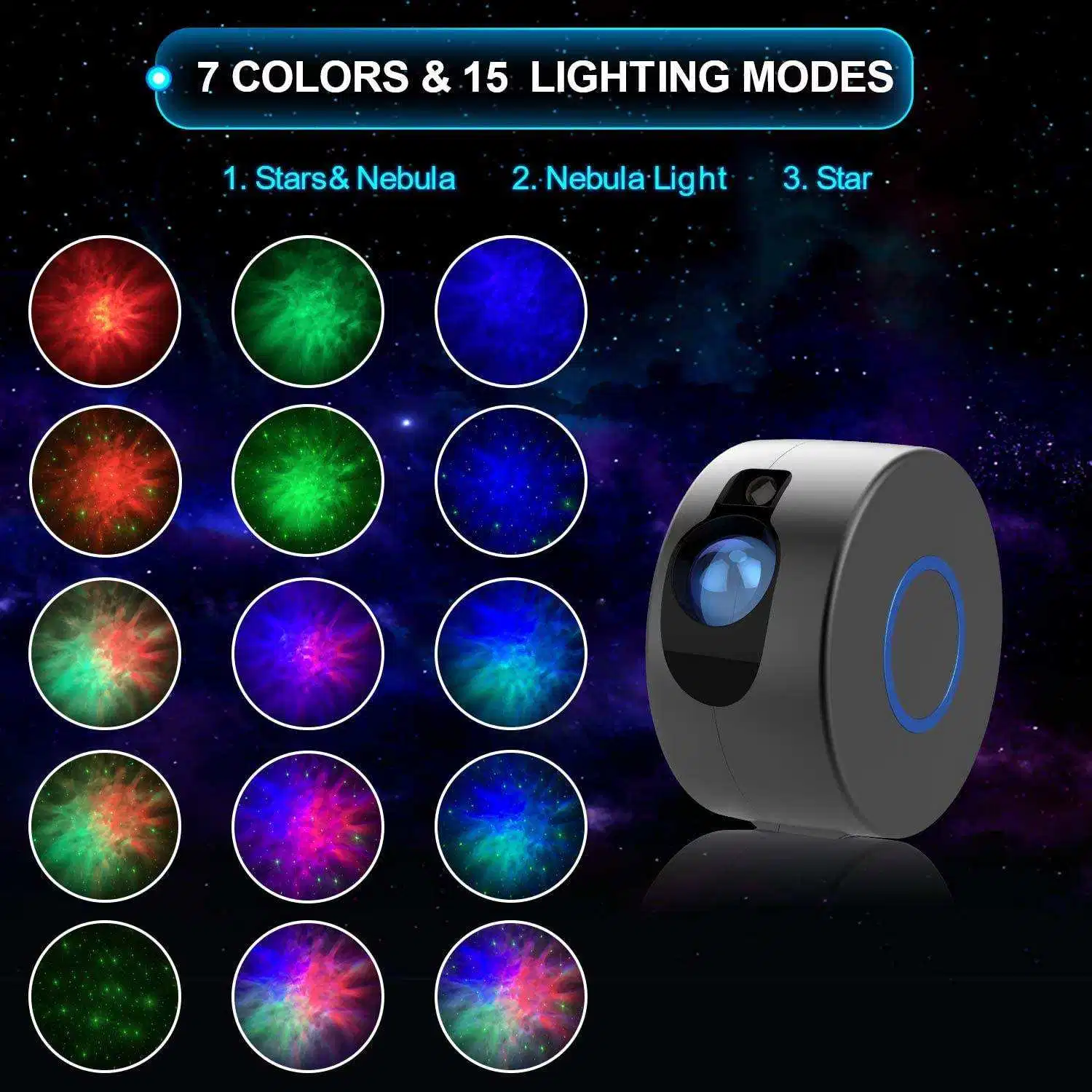 Laser Galaxy Starry Sky Star Projector Lamp LED Night Light Ocean Water Wave Colorful Nebula Bedroom Lights