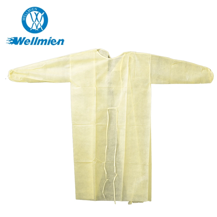 AAMI Level 2 Disposable Virus Test Medical Supply Nonwoven Surgical Waterproof Protective Clothing Medical Isolation Gown for Virus Test Lab Surgery Use