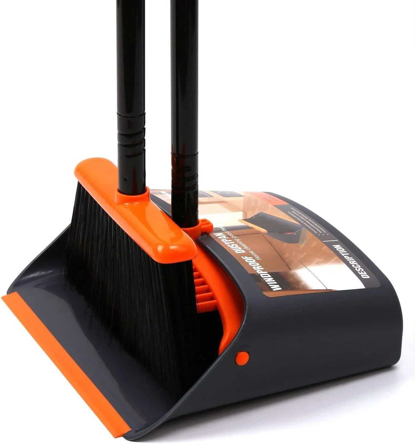 Casa de mango largo Cocina Oficina vestíbulo vertical Stand up Broom Y Dustpan