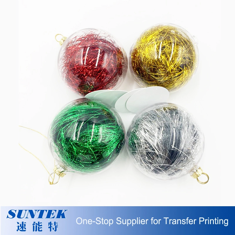 Transparent Plastic Christmas Ball Sublimation Heat Transfer Printing