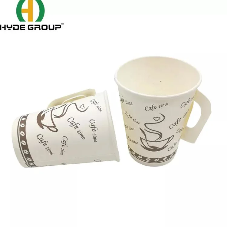 Christmas Custom Disposable 9oz Paper Coffee Cup with Handle