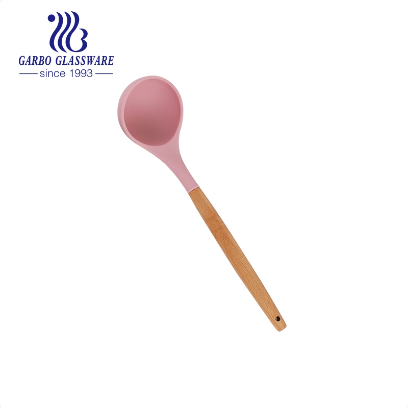 Best Gadget Kitchen Cookware Heart Spoon Silicone Plastic Handle Cooking Utensils Spatula Mixing Slotted Spoon Ladle Cooking Tools