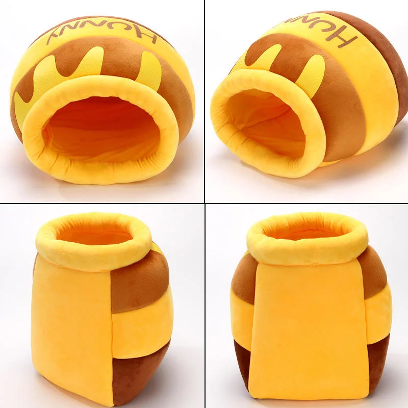 Cute Honey Pot Cat Nest Autumn Winter Deep Sleep Warm Dog Pet Bed