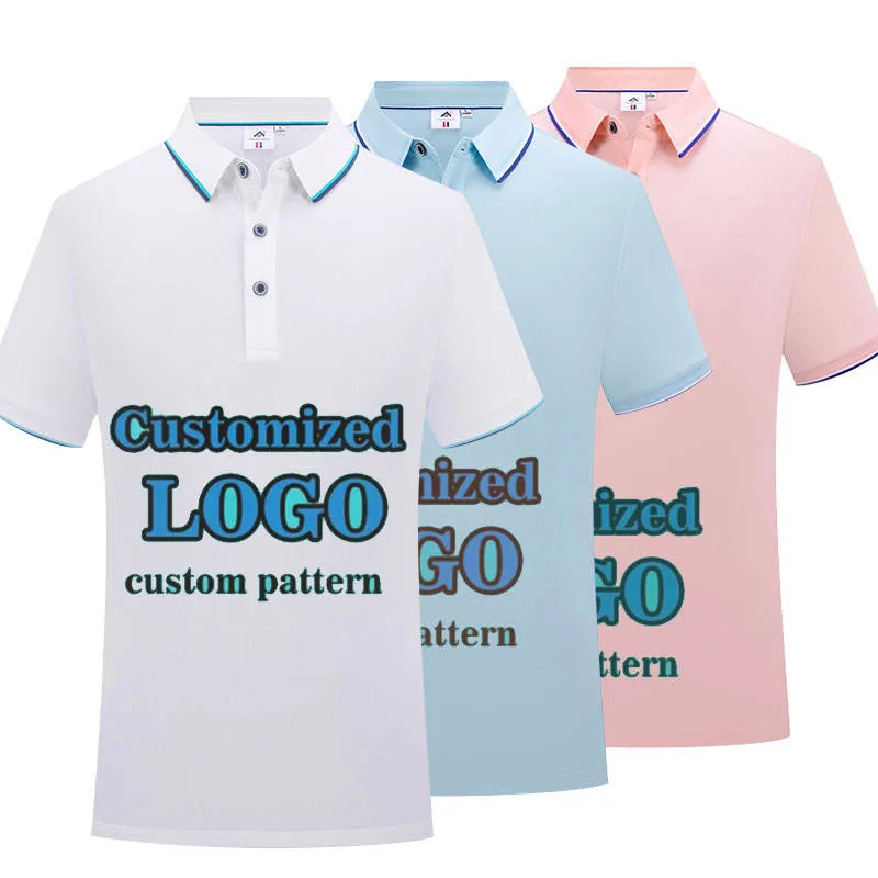 Men's Polo T Shirt Custom Text Embroidered Polo for Own Design Polo Shirt