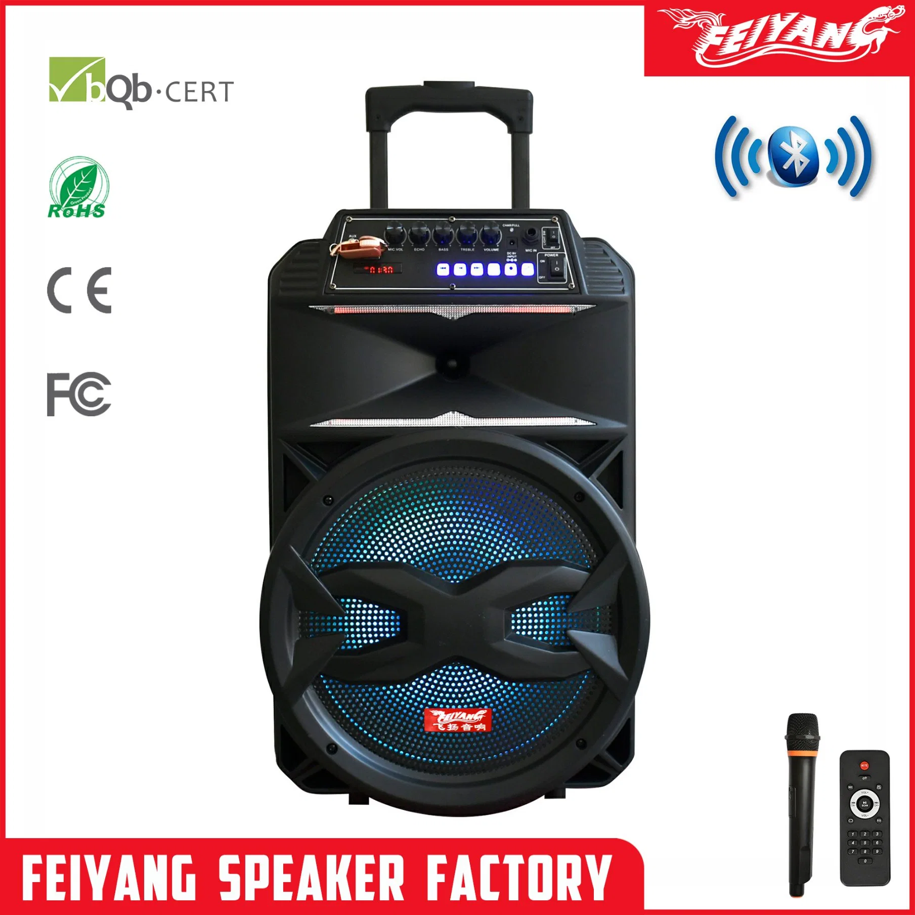 15 Inch Feiyang Tws Parlante Cheap Active DJ Box Rechargeable Bluetooth Speaker Box