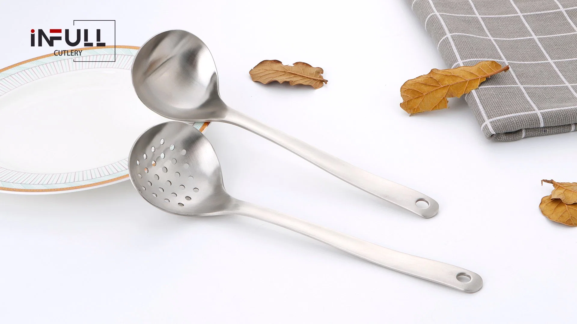 Rose Gold Silver Matte Polish Soup Ladles Slotted Ladles