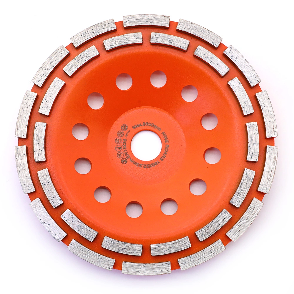 Double Row Segmented Diamond Grinding Cup Wheel for Granite and Cured Concrete