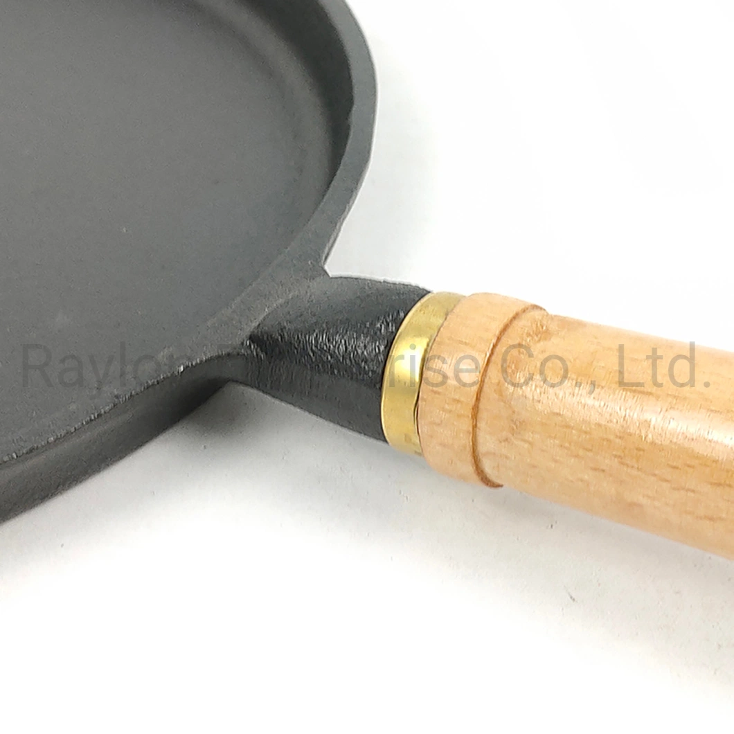 Amazônia fábrica Antiaderente Utensílios de Cozinha Definir Ferro Fundido 9 polegadas de ferro fundido da bandeja de crepe com pega