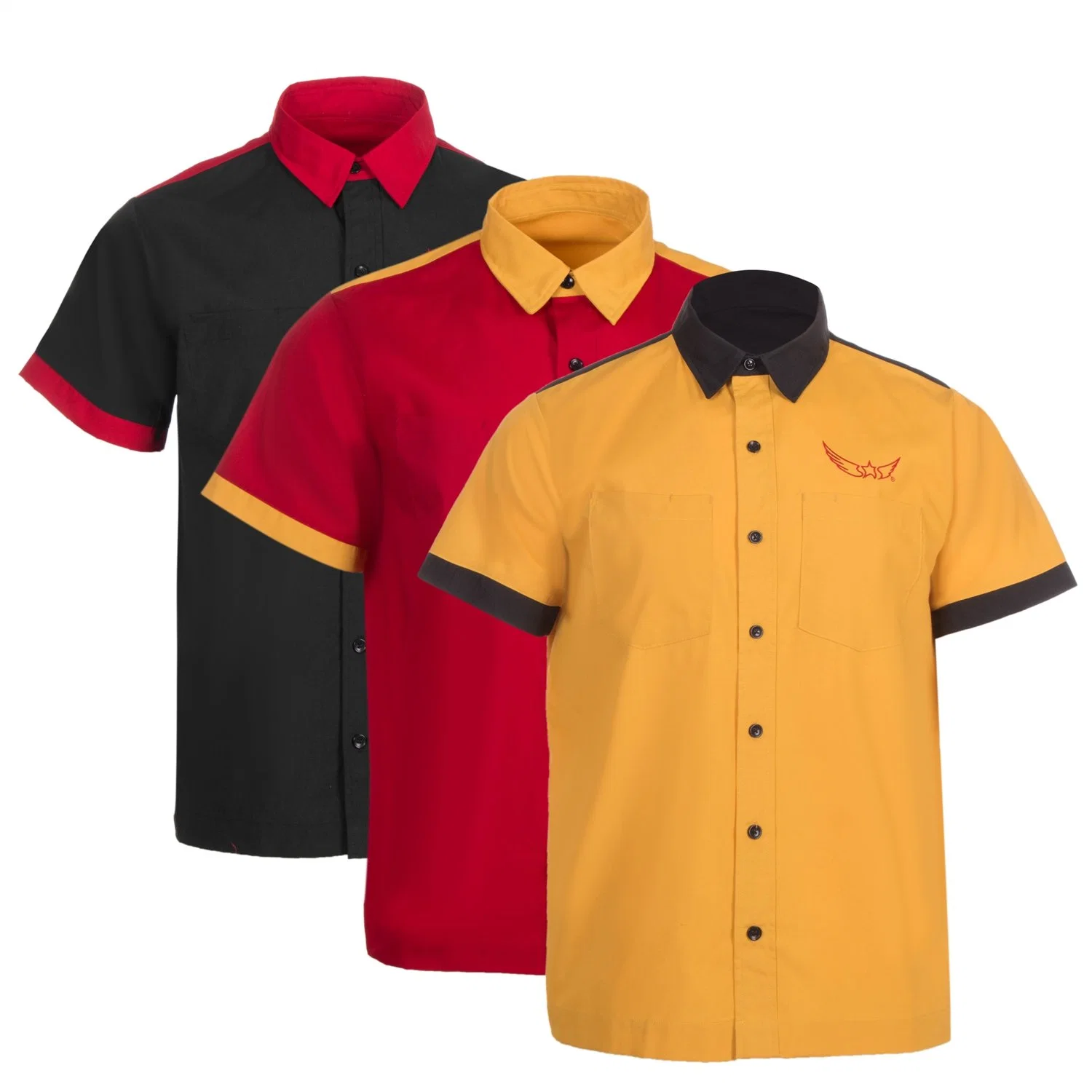 Wholesale Custom Short Sleeve Workwear Button Down Male T Shirt