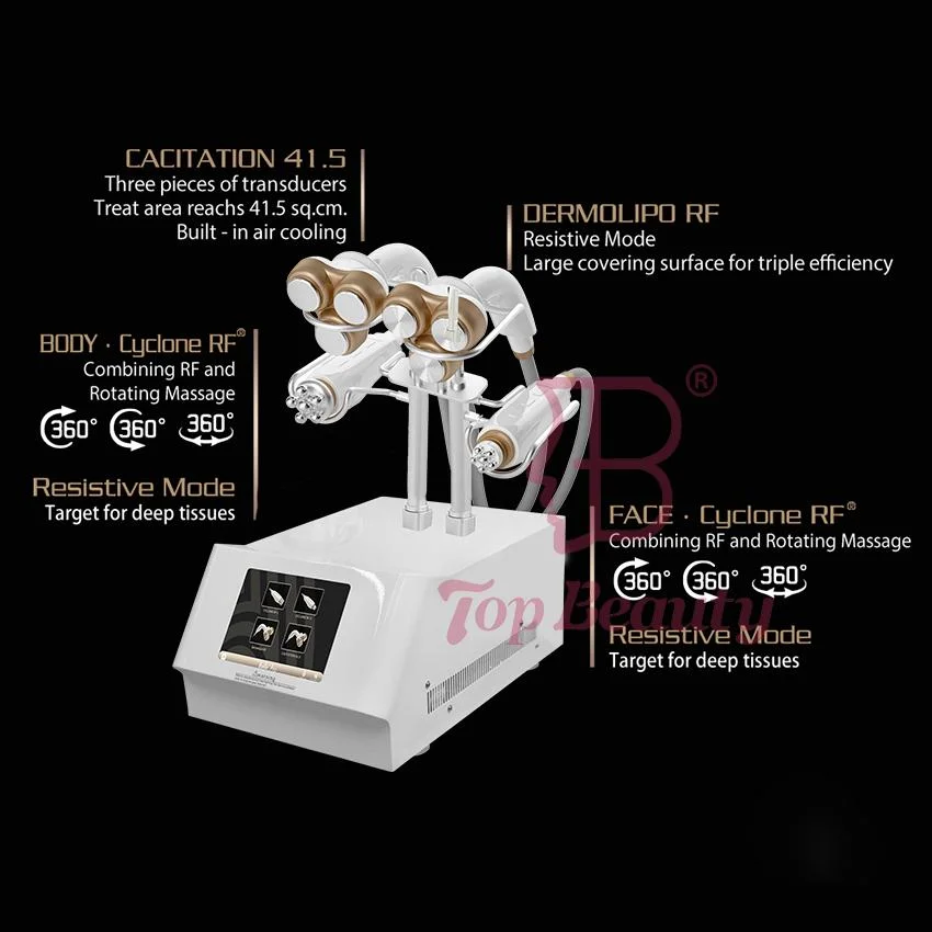 5 en 1 de ultrasonidos de cavitación RF vacío cuerpo adelgaza la elevación de la piel de la máquina de belleza 80K