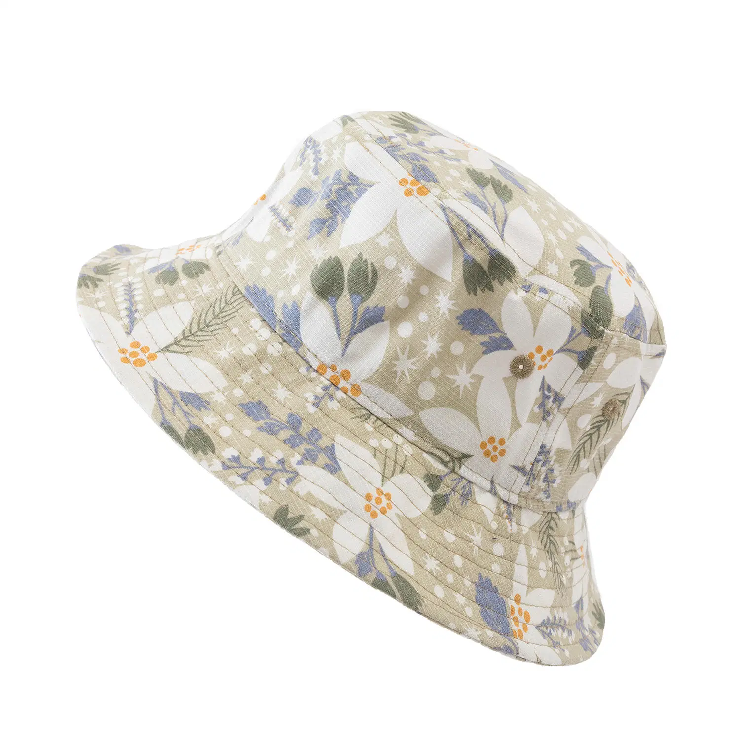 Tropical Flower Hawaiian Bucket Fitted Beach Floral Bucket Hat Floral Printing Bucket Hat