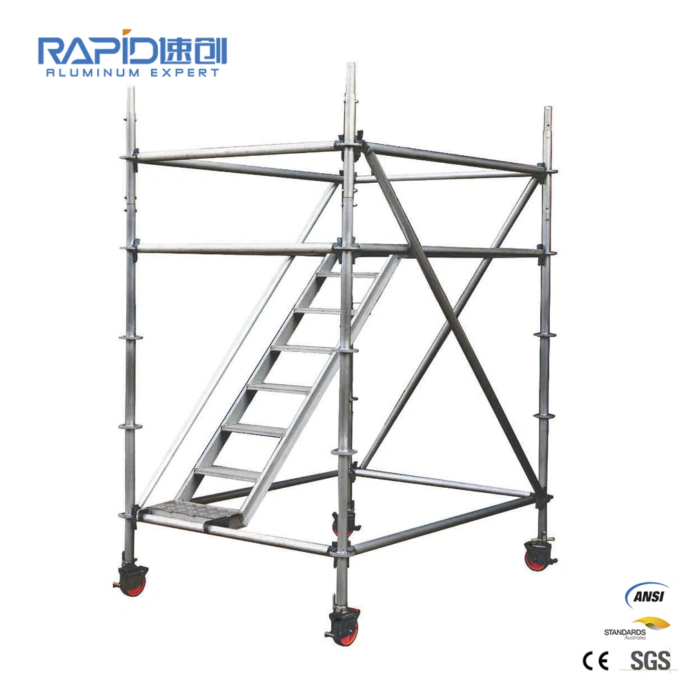 Aluminium Frame Construction Mobile Scaffold Aluminum Ringlock Scaffolding System