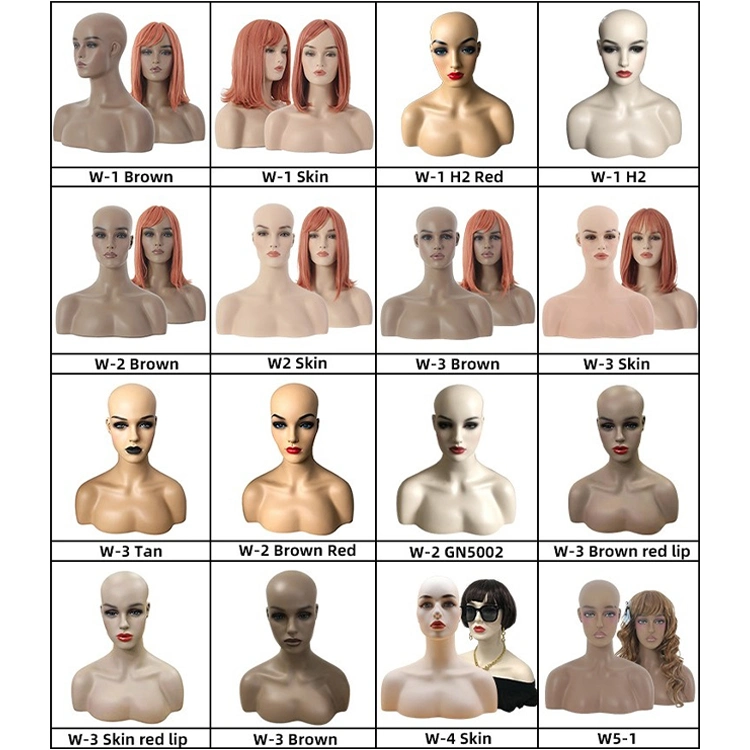 Customize Color China Makeup Mannequin Gold Wig Display Mannequin Heads with Shoulders