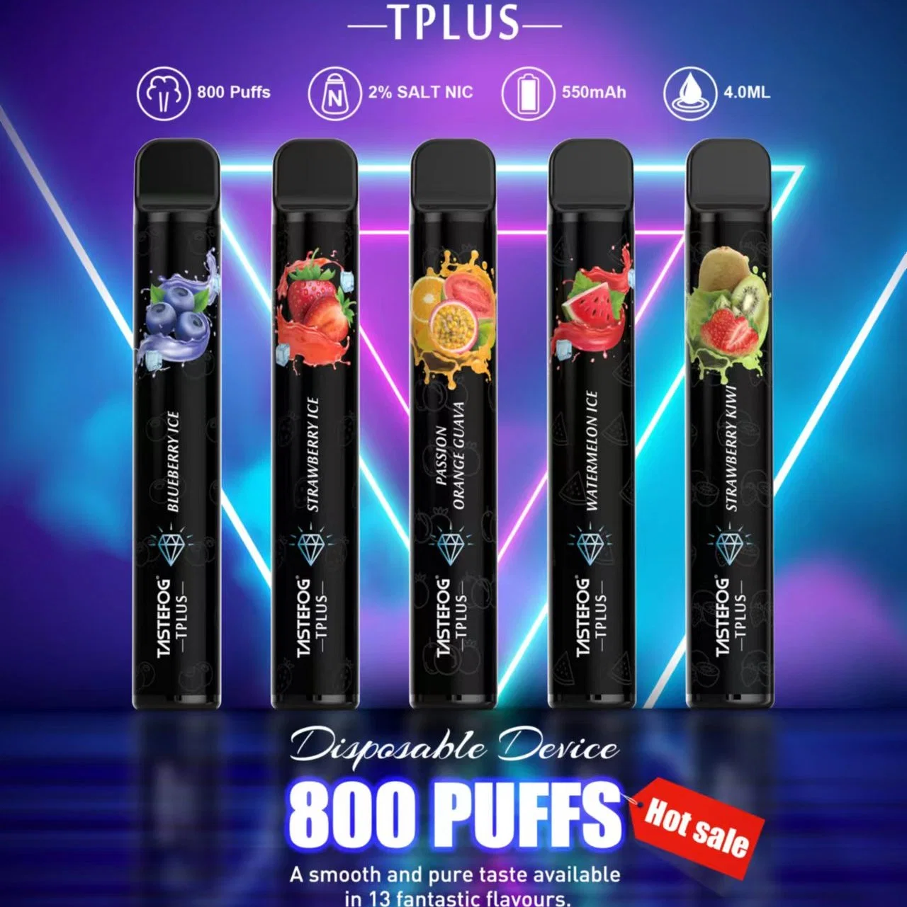 Tastefog Vape Christmas Hot Sale Vape 600 800 1500 2000 3500 7000 Disposable/Chargeable Vape