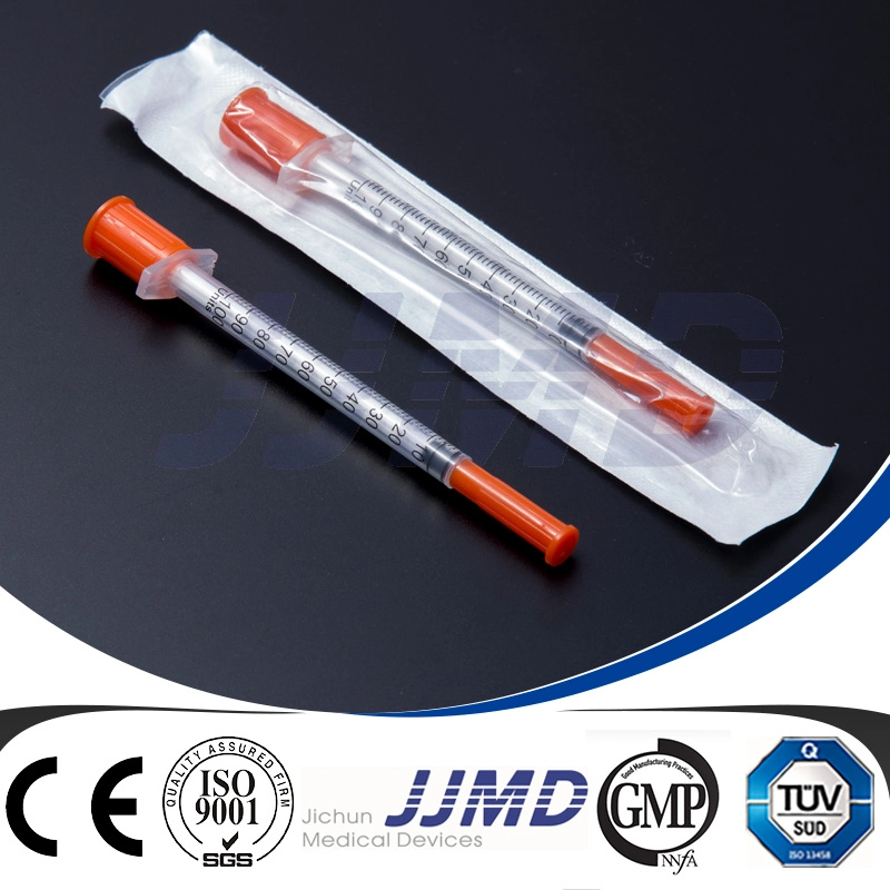 Disposable Medical Colored 0.3ml 31g 32g Needle Insulin Syringe with Fixed Needle