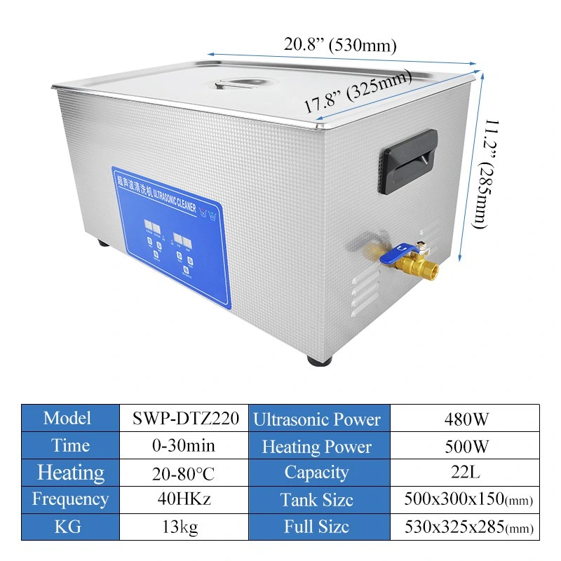 4,8gal Tmer Limpiador ultrasónico automático ajustable para piezas industriales