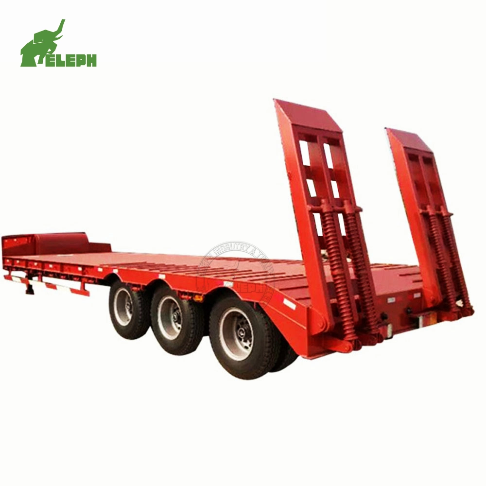 2/3/4 Axles 50/60/80/100 Tons Low Bed Lowbed Lowboy Loader Drop Deck Heavy Duty Dolly Semi Trailer