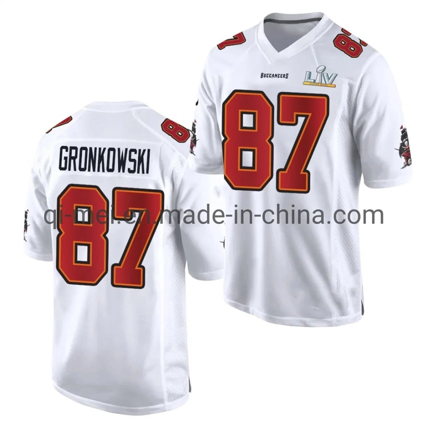 2021 Super Bowl Liv Champions Rob Gronkowski Buccaneers a casa Camisetas de fútbol alternas