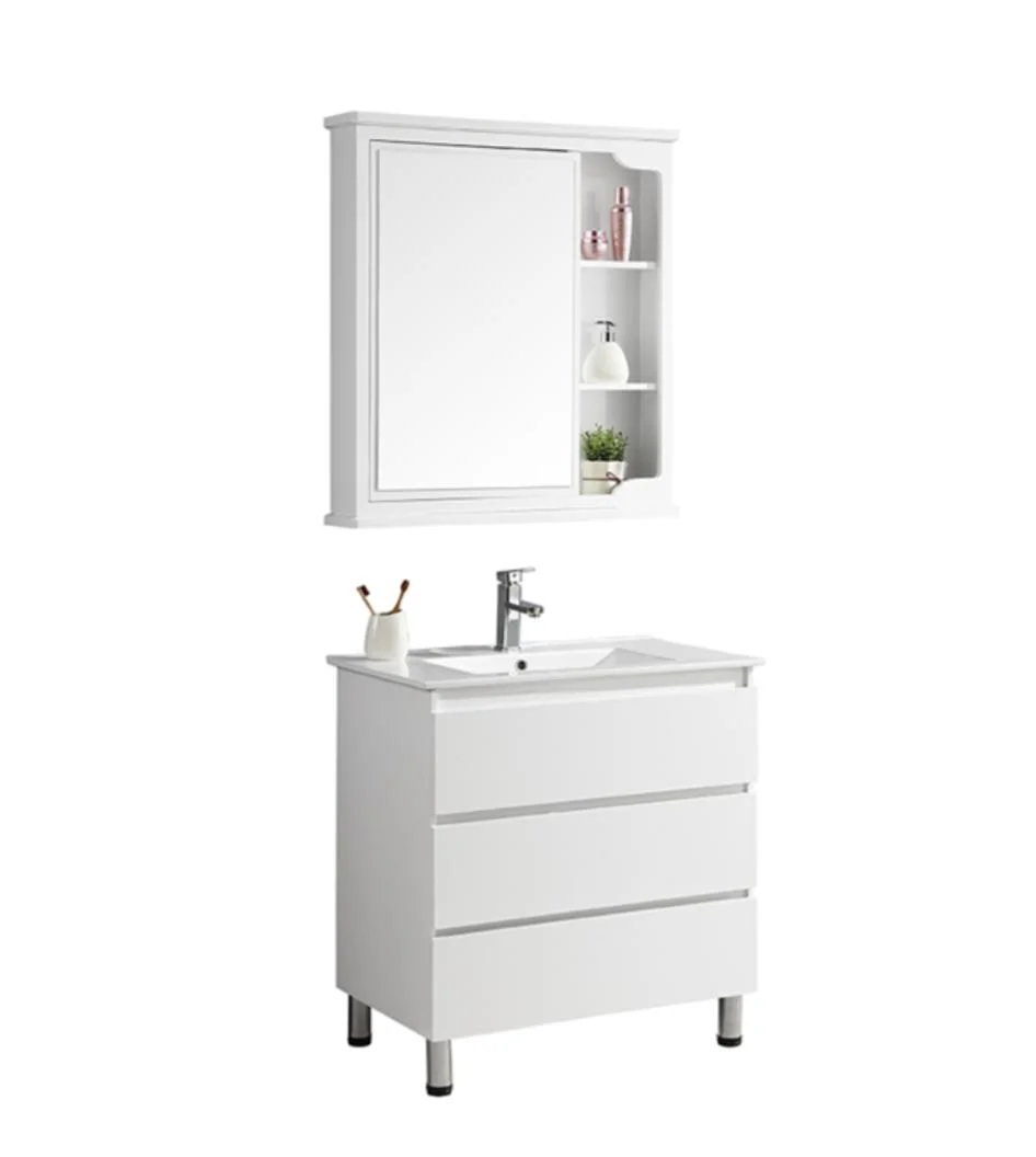 American Style Wholesale/Supplier Solid Wood Bathroom Furniture with Mirror Cabinet Modern Bathroom Cabinet